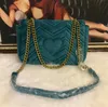 Designer-Marmont Velvet Väskor Handväskor Kvinnor Skulderväska Guldkedjor Handväskor Purses Chain Fashion Crossbody Bag