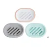 Petite boîte à savon en plastique Drain Portable Savons antidérapants Vaisselle Cadeau de fête Couleur unie Protection de l'environnement RRE11281