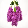 12Pcs Set Wisteria Vine Fake Flower Artificial Wisteria Hanging Flowers for Home Garden Wedding Birthday Christmas Office Decor 6 Colors