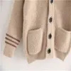 Gebreide babyjas Kinderen Truien V-hals Kids Jumper Vesten Wollen Jongens Meisjes Trui Toddler Cardigan Sweater Bovenkleding 211106