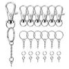 160 Pcs Silver Color Swivel Snap Hook Key with Chain and Jump Rings for Keychain Lanyard DIY Jewelry B36D