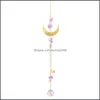 Outras Decoração de Casa Decoração Jardim Atacado Cristais Sun Catcher Pendurado Prismas SunCatchers Lua Janela Luz Arco-íris Ornamento Para O Casamento PLA