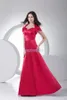 Brudtärna klänning vestidos de noiva party mode 2021 blygsam med ärmens långa röda prom klänningar
