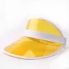 NewPvc Sun Hat Été Unisexe Enfants En Plein Air Transparent Vide Top Caps UV Visor Suns Cap Mode À L'extérieur Chapeaux De Fête EWF6163