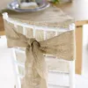 زخرفة الحفلات 35 سم × 10M Natural Hessian Burlap Table Runner Vintage Rustic Wedding Chair Decor