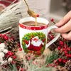 VEWEET SANTACLAUS SANTACLAUS Modèle de Noël en porcelaine Thé à café de thé Tasse Coupe Set Family Office Festival Fête cadeau