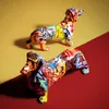 Creative Desk Ornaments Home Decor Modern Painted Colorful Dachshund Dog ation Wine Cabinet Office Desktop Crafts 210804