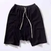 Highstreet Summer Mens Drop Crotch Shorts Baggy Loose Drawstring Hip Hop Black Urban Clothes Joggers Harem Pants For Male 210629