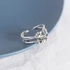 CARERJEW 2021 Multi-Layer Cross Smart Roterende Kleine Cirkel Retro Index Vinger Ring Jewlery for Women Simple
