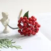Decoratieve bloemen kranaten hoofden van fruit mini kerstschuim kunstmatige bessen felrode hulstboomdecoratie wdecoratief