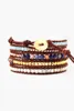 Tennis Amazonute Mix Matte Sodalite Stone Leather Wrap Armband USA Ethnic Style