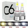 C6 자동차 헤드 라이트 72W 7600LM LED 전구 H1 H3 H7 9005 HB3 9006 HB4 H11 H4 H13 9007 자동차 전조등 6000K S2