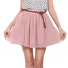 Rokken Dropship European And American Women's High-Taille Dubbellaags Chiffon Korte rok Fluffy geplooide vrouwen zomer