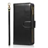 Multifunction Zipper Wallet Bracket Leather Phone Cases for iPhone 13 12 11 Pro Max XR XS X SE 7 8 Plus mini Business Card small change Pocket Retro Protective Cover