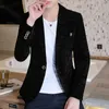 Luksusowe aksamitne Mężczyźni Blazers Spring Slim Fit Casual Ślub Business Suit Kurtka Streetwear Scena DJ Dress Płaszcz Kostium Homme 210527