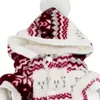 Hot Soft Winter Ciepły Pet Dog Odzież Boże Narodzenie Zima Przytulny Snowflake Dot Kostium Kostium Kurtka Teddy Hoodie Płaszcz dla małych pies 5493 Q2