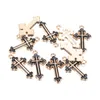 MRHUANG 10pcs/lot 14*25mm Religion Cross Enamel Charms Alloy Pendant fit bracelets DIY Jewelry Accessories