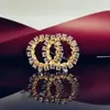 Hot Merk Broche Sieraden Messing Vergulde Diamanten Luxe Geavanceerde Retro Broches voor Designer Hoge Kwaliteit 5A Crystal Party Classic Style Pins Exquisite Gift