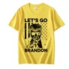 Herren T-Shirts Männer Lustiges T-Shirt Lets Go Brandon T-Shirt Schwarz O-Ausschnitt Sommer Oversize Casual Kurzarm T-Shirt