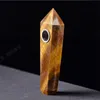 Натуральный желтый Tiger Eye Crystal Crystal Crange Tabes Energy Cone Fashion Gemstone Tower Quartz Point Tobacco Труба с подарочной коробкой