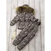 Baby meisje winter kleding donsjassen voor jongen kinderen kleding sets kid jas + broek witte eendendons vulstof Snowsuit -30 graden H0909