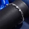 Silverfärg Tre Kornhjärta Charm Armband Enkelhet Angel Wing Pendant Armband för Kvinnor Smycken Handkedjan Gåva Q0719