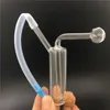 Mini bruciatore a nafta in vetro Bong Narghilè Pipa ad acqua Spessa Pyrex Clear Heady Recycler Dab Rig Bong a mano per fumare