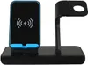 Telefon Trådlös laddare Stand 2 i 1 Laddningsdocka Fit för Watch Series 1 2 3 Kompatibel med iPhone X XS Max XR 8 plus svartblå