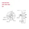 1PC 2A 2/4/6/12CH Hollow Shaft Slip Ring Hole 5mm Through Hole Slipring Elevator Conductive Ring Rotating Electric Joint Connector