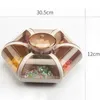 Micck Creative Candy Box Mode Lotus-vormige kamer Lade Transparant Drukken Type Fruit Box Snacks Verdeelde Grid Gedroogd Fruit Lade 210315