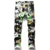 Fashion Men's Graffiti Printed Jeans Hip Hop Streetwear Stretch Denim Pants For Male Casual Trousers Pantalons Pour Hommes