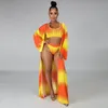 DPSDE 2021 été nouvelles femmes sexy plage style ensembles sans manches col rond haut élastique pantalon court vêtements d'extérieur longs 3 pièces ensembles