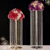 Bröllop Pariser Wheel Party Decoration Crystal Acrylic Beads T Stage Road Lead Weddings Main Table Centerpiece Flower Stand Home
