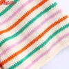 Tangada Kvinnor Elegant Striped Knit Kjol Shorts Strety Waist Bow Shorts Pantalones Be691 210609