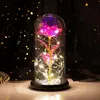 eternal rose with light LED flash lights with luminum foil rose valentine day happy mother's day birthday gift sea way DWA4094