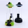 New UFO Silicone Bong Bubbler 8.9'' Water Pipes Hookah Smoking Tobacco Glass Bongs Dabs Rig Silicone Smoking Pipes With Glass Bowl