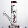 3D Owl Nargile Canlı Cam Bongs Dağlık Downstem Su Borular Düz Perc Yağı Dab Kuleleri Karanlıkta Glow 18mm Kadın Ekon ile Kase 5mm Kalın