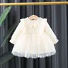 Spring Newborn baby girls clothes dress for toddler baby girls clothing infant 1 year birthday princess lace tutu dresses dress G1129