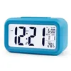 NOUVEAUPlastique Mute Réveil LCD Smart Clock Température Mignon Photosensible Chevet Réveil Numérique Snooze Veilleuse Calendrier LLF11363