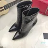 Boots skor damer höga klackar känsliga och bekväma laser svans graffiti lyx elegant klassisk sexig designer 35-41