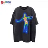 Rainbowtouches Punk T-shirt Hommes Mode Surdimensionné T-Shirt Lâche Hip Hop Wash Top High Street Harajuku Style T-Shirts Unisexe G1229