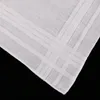 M001 Lenço clássico masculino com faixa de cetim 100% algodão, 12 peças, com borda enrolada à mão, tamanho 17 x 17 201009295P