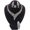 Set di gioielli in cristallo color oro Dubai Accessori da sposa Set di gioielli da sposa nigeriani con orecchini e braccialetti H1022