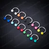 2st Colorful Nos Ring Septum Eyebrow Lip Stud Hoop Earring Circular BCR Tragus Helix Öron Piercing Body Smycken