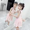 Sleeveless Dress For Girls Casual Kids Clothes 2 4 6 8 10 12 Year Baby Tutu Birthday Outfit Party Wear Children Summer Clothing Q0716