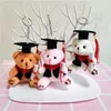 10 cm cartoon schattige knuffel bear jongen arts afstuderen beer sleutelhanger hanger boeket pop verjaardag huwelijksgeschenk