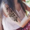 Skiss blomma tatuering klistermärke sommar strand dekor fake svart färg vattentät tillfällig bröllop kroppsmakeup rosa fjäril peony för kvinna ärr täcke papper