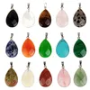 Coloré Naturel Cristal Pierre Quartz Agate Argent Plaqué Pendentif Colliers Bijoux De Mode Pour Femmes Fille Party Club Accessoires