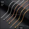 Chokers Kolye Kolye Takı 5 adet / takım M Miami Küba Link Zinciri StainLsteel Kolye Kadın Erkek Curb Altın Erkek Hediyeler Y0528 Bırak Deliv