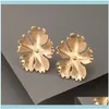 Oorbellen Boheemse goudkleur grote bloemen noppen oorbel voor vrouwen mooie legering metaal mode sieraden aessories pendient drop levering 2021 r6c